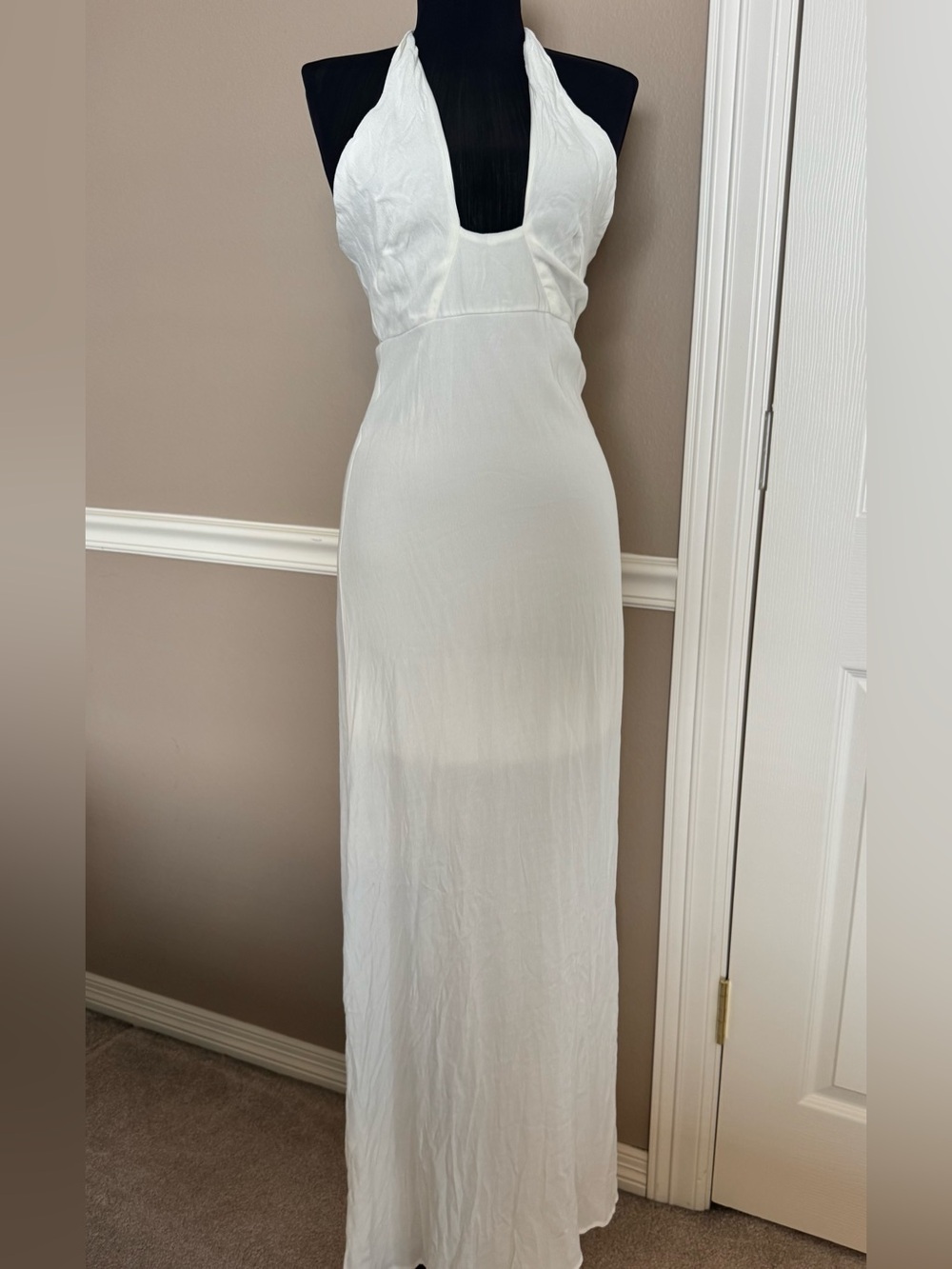 Revolve x 4SI3NNA women’s white maxi sexy cocktail halter dress size S